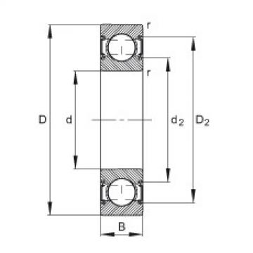 FAG Deep groove ball bearings - 6205-C-2HRS