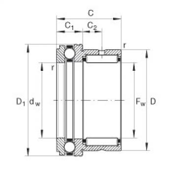 FAG Needle roller/axial ball bearings - NKX25-XL