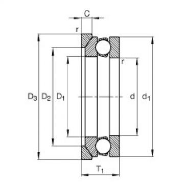 FAG Axial deep groove ball bearings - 53238-MP + U238