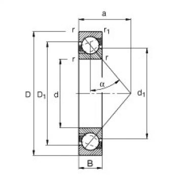 FAG Angular contact ball bearings - 71806-B-TVH