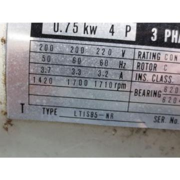 NACHI HYDRAULIC OIL PUMP MOTOR LTIS85-NR UPV-0A-8N1-0.7A-4-20 PVS-0B-8N1-20