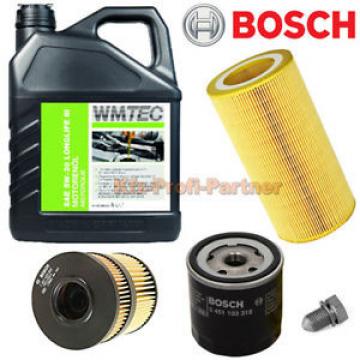 Bosch Ölfilter + 5L WMTec SAE 5W-30 Longlife 3 Öl Audi A3 Sportback 2 0TDI 170PS