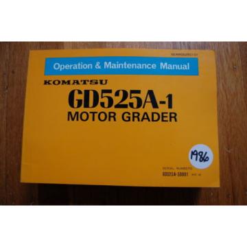 KOMATSU GD525A-1 Motor Grader Owner Operator Operation Maintenance Manual book