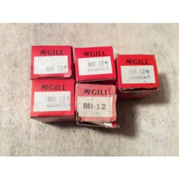 5- MCGILL /bearings #MI-12 30 day warranty free shipping lower 48