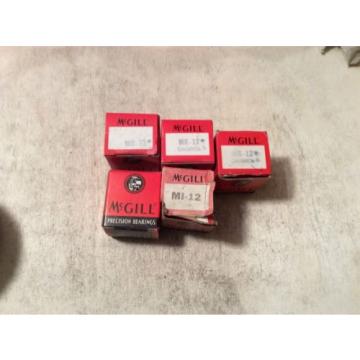 5- MCGILL /bearings #MI-12 30 day warranty free shipping lower 48