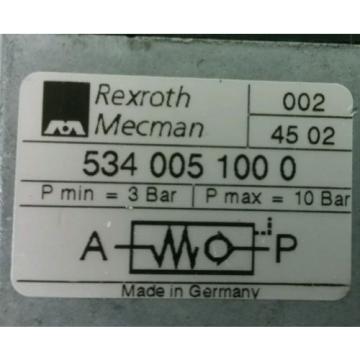 Rexroth Mecman Piloted Air Control Valve 534 005 100 0