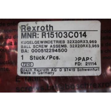 BOSCH REXROTH LINEAR BALL SCREW DRIVE R150337065 R15103C014 32X20RX3 969