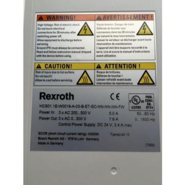 Bosch Rexroth Indradrive Servo Drive HCS01.1E-W0018-A-03-B-ET-EC-NN-NN-nn-FW